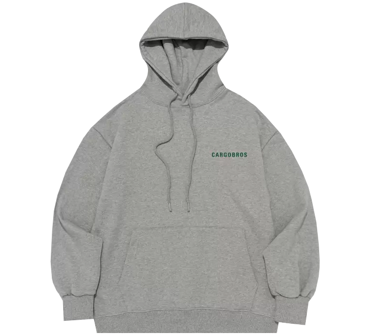 (BIG-SIZE) ESSENTIAL LOGO HOOD T-SHIRT (GRAY)