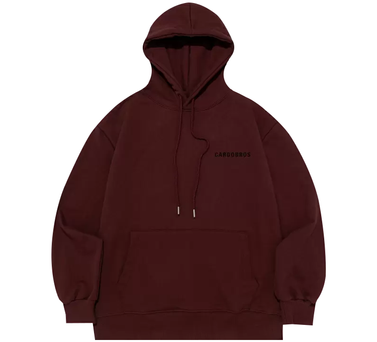 (BIG-SIZE) ESSENTIAL LOGO HOOD T-SHIRT (WINE)