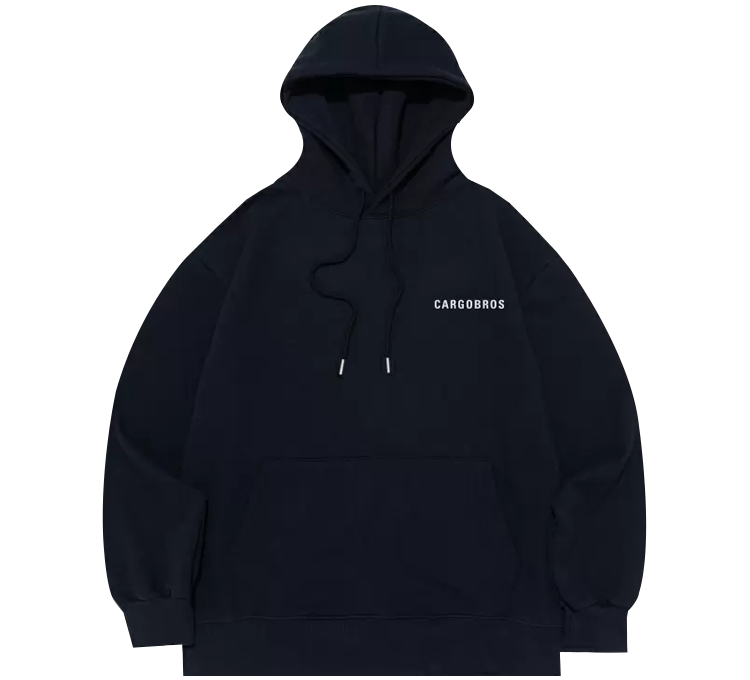 (BIG-SIZE) ESSENTIAL LOGO HOOD T-SHIRT (NAVY)