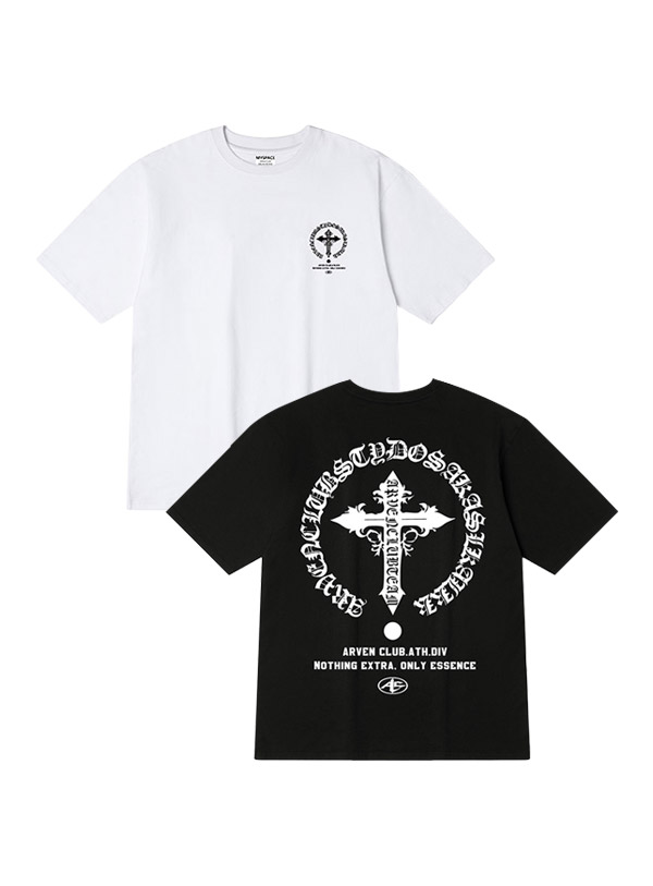 CROSS CREED 백프린팅 반팔티셔츠