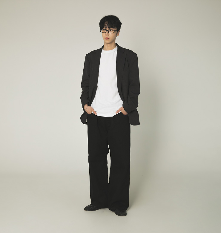 1095 블랙 논펜이드 와이드 팬츠 블랙