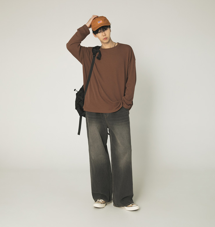 1096 오퍼레이션 와이드 밴딩 팬츠 블랙