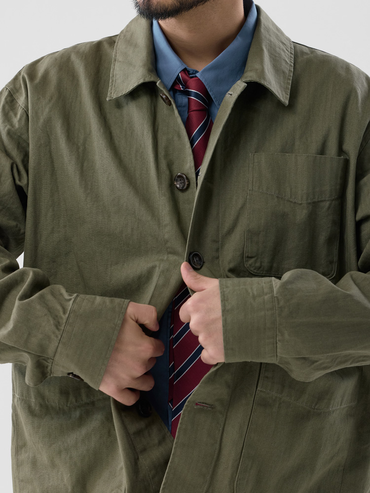 유틸리티 포켓 러프 자켓 카키