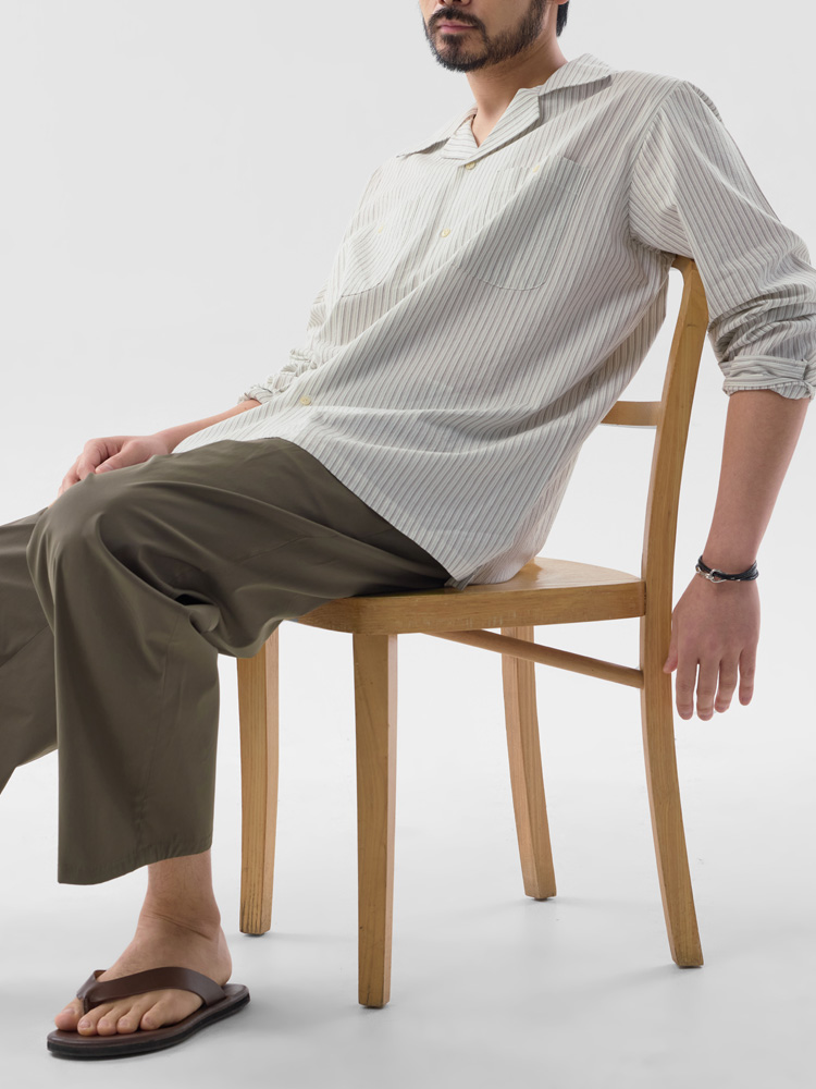 투턱 나일론 팬츠 브라운