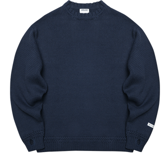 anglan - Round Heavy Sweater - Navy  