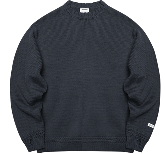 anglan - Round Heavy Sweater - Blue Grey 