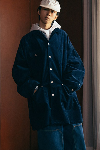 Corduroy Work Coat Jacket - Navy