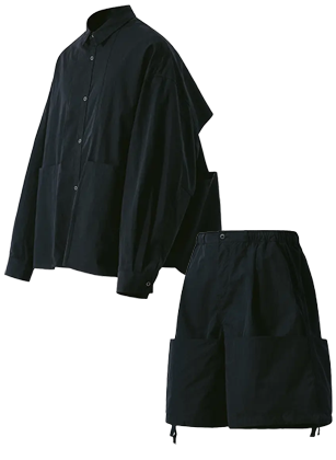 앵글런 - Steric CN Multi Pocket Shirt - Black