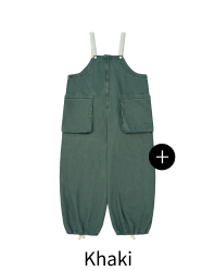 Side Pocket Twill Balloon Overall - Khaki