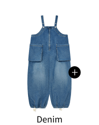 Side Pocket Twill Balloon Overall - Denim