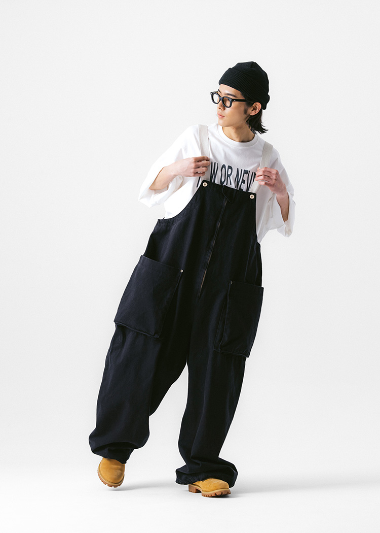 Side Pocket Twill Balloon Overall