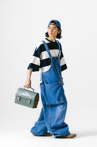 Side Pocket Denim Balloon Overall - Denim