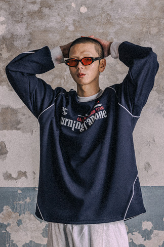 BURNING CAPONE - BC Sporty Jersey T-shirt 네이비
                                