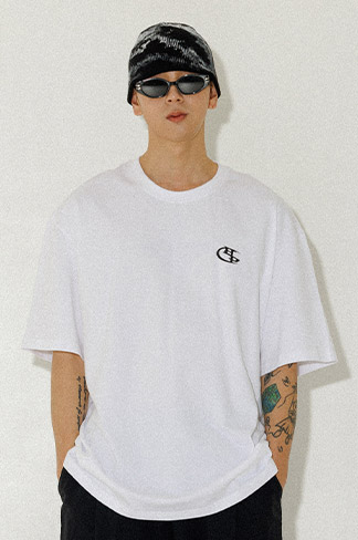 BURNING CAPONE - BC Big Logo Short sleeved T-shirt 화이트