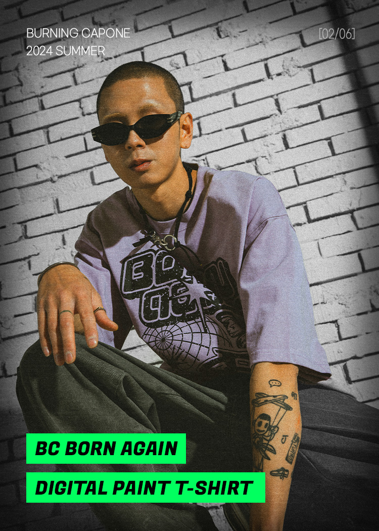 BC BORN AGAIN Digital Paint T-shirt 퍼플