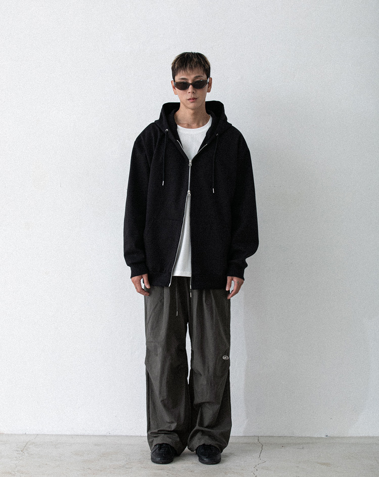 BC 브리드 로고 자수 후드집업 (BLACK)