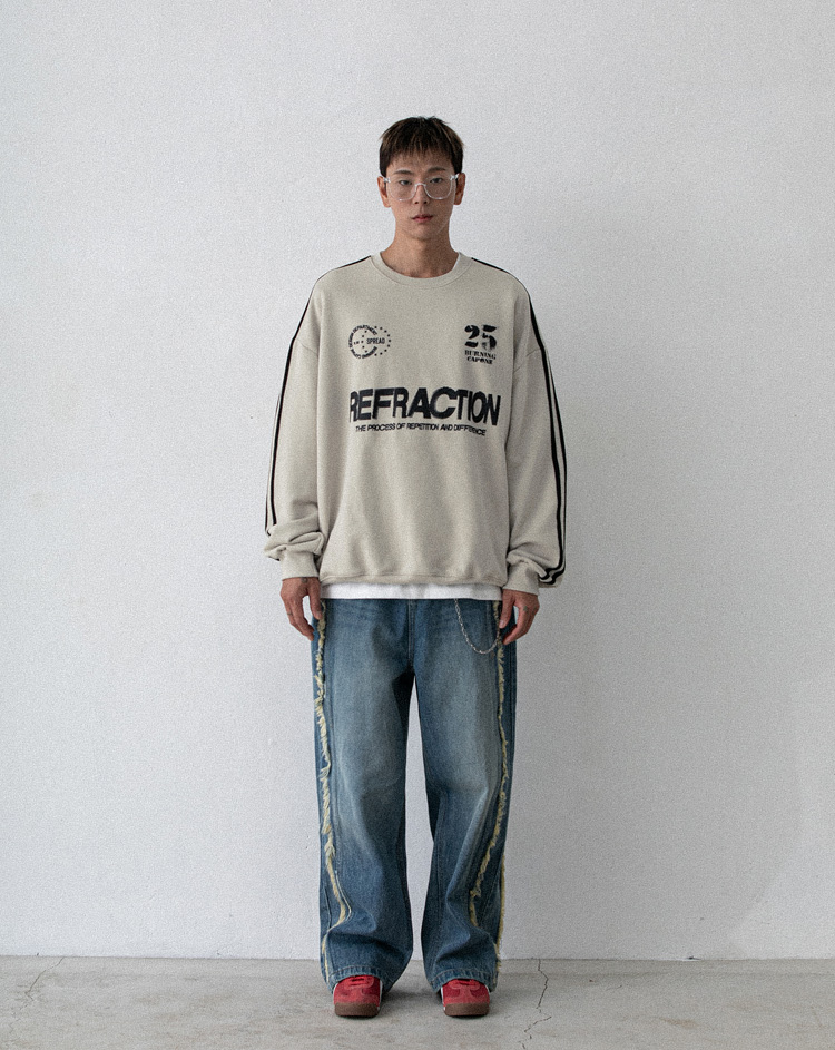 BC 스포티 트랙 맨투맨 (LIGHT BEIGE)