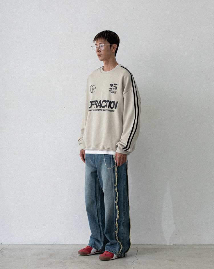 BC 스포티 트랙 맨투맨 (LIGHT BEIGE)