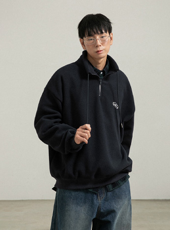 BC 후리스 스트링 아노락 맨투맨 (NAVY)