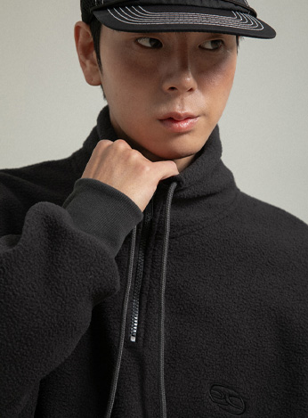 BC 후리스 스트링 아노락 맨투맨 (CHARCOAL)