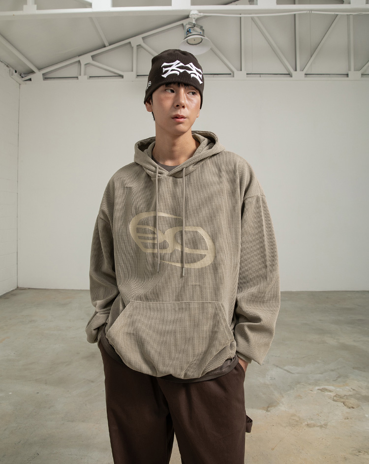 [1+1] BC 코듀로이 로고 후드티 (SAND)