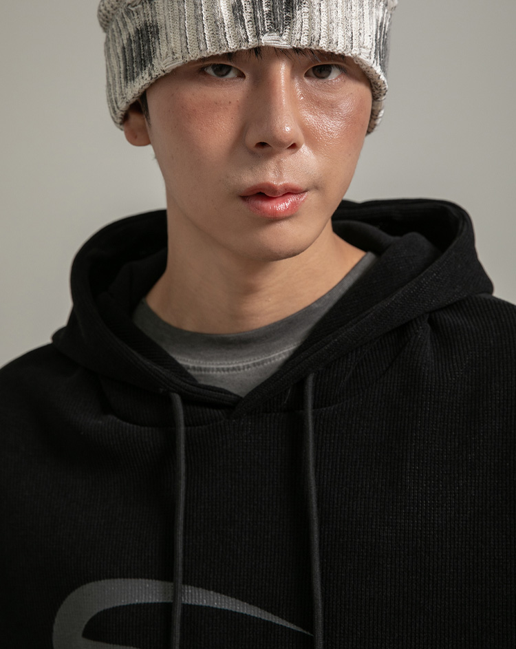 [1+1] BC 코듀로이 로고 후드티 (BLACK)