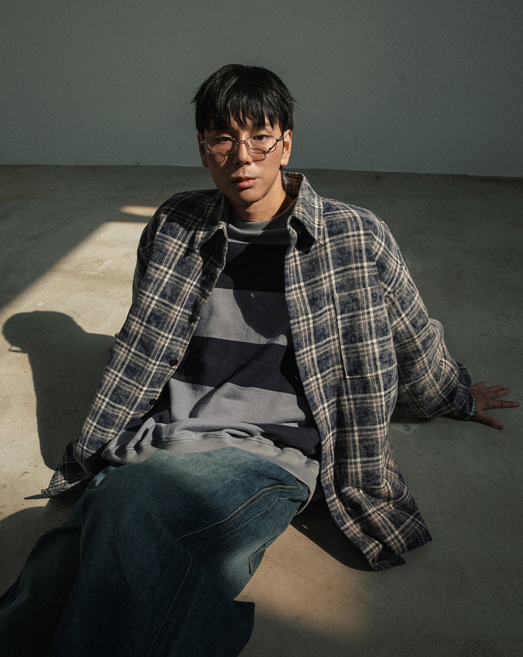 BC 빈티지 체크 패디드 셔츠 (NAVY)