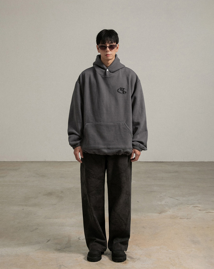 BC 브러시 스냅 양기모 후드티 (CHARCOAL)