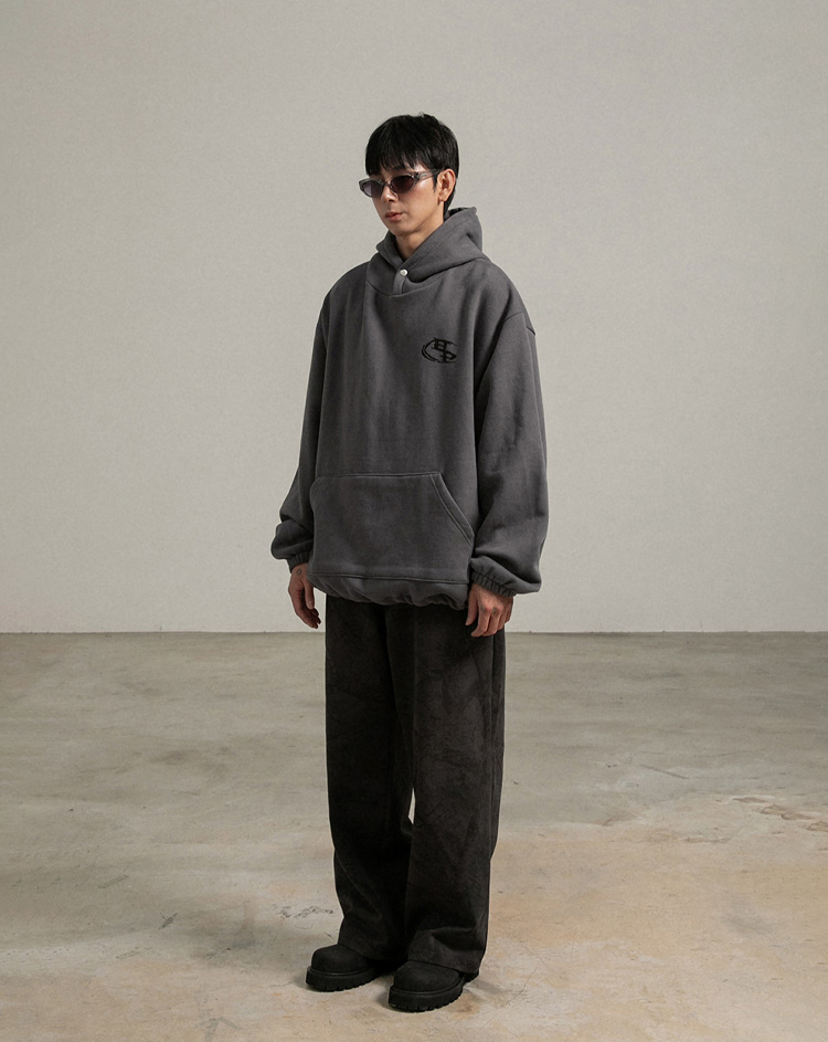 BC 브러시 스냅 양기모 후드티 (CHARCOAL)