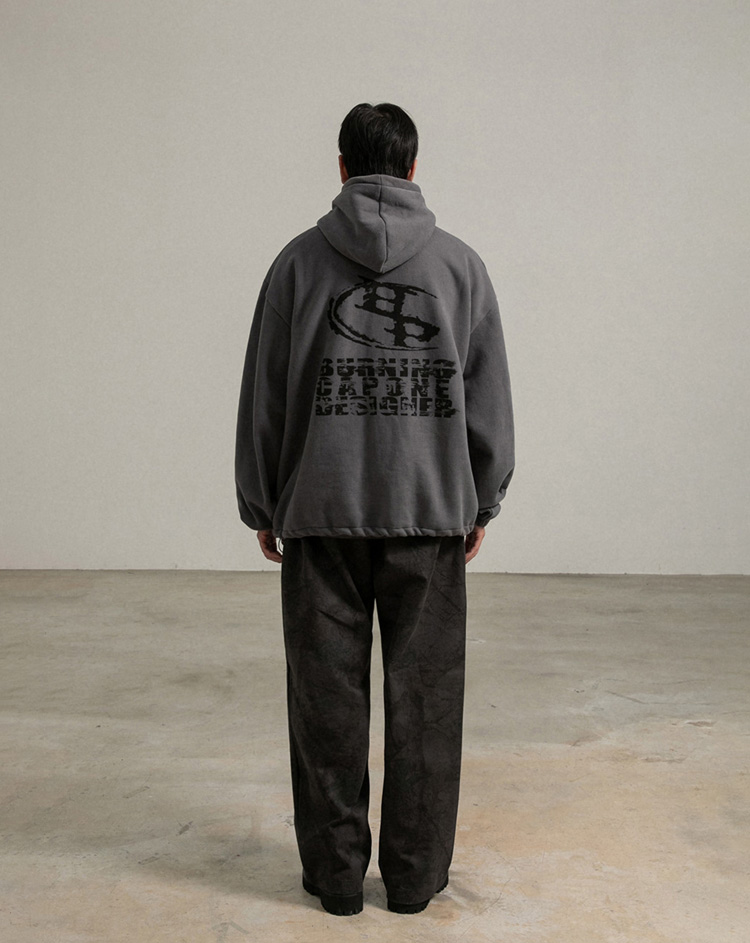 BC 브러시 스냅 양기모 후드티 (CHARCOAL)