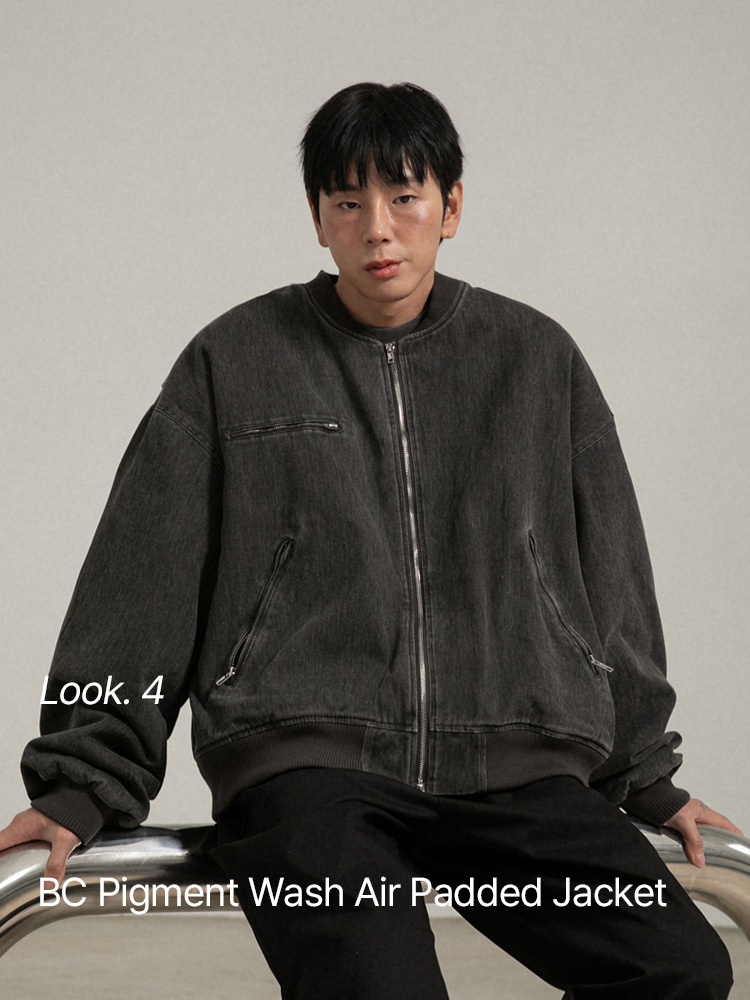 BC 피그먼트 워시드 항공 패딩자켓 (CHARCOAL)