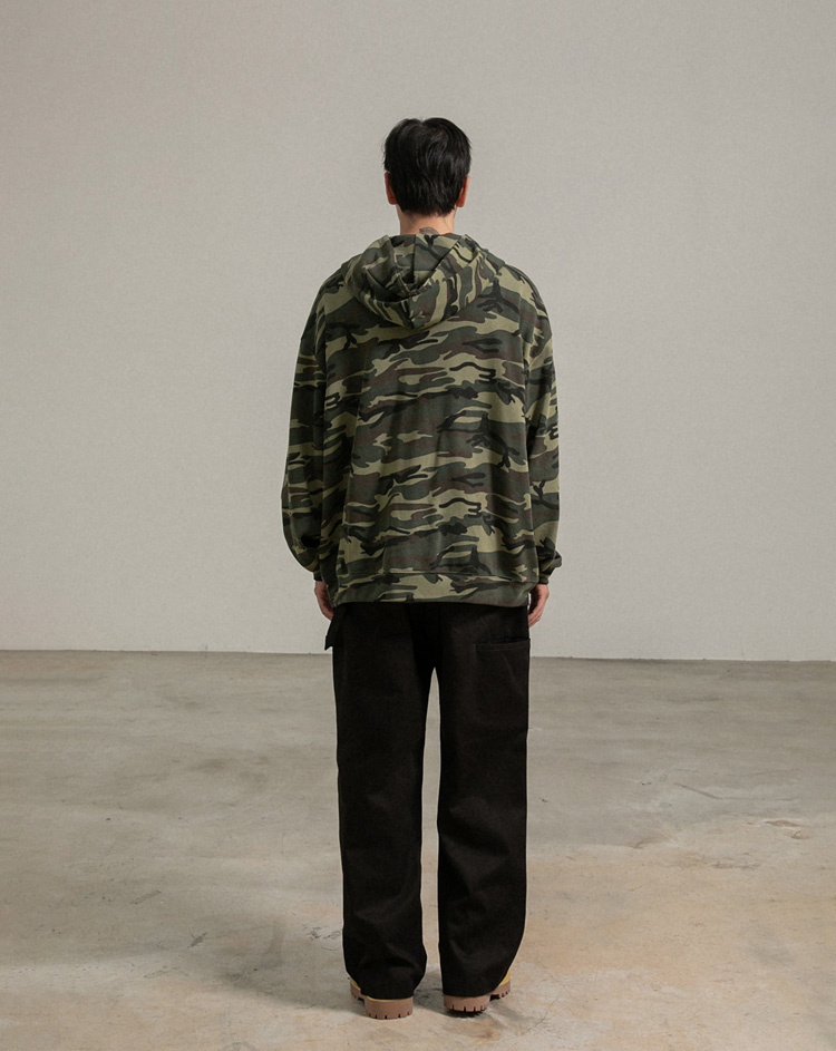 BC 워시드 카모 후드집업 (KHAKI)