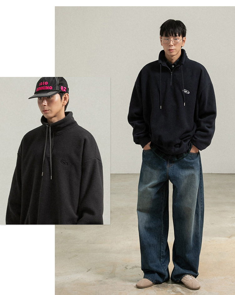 BC 후리스 스트링 아노락 맨투맨