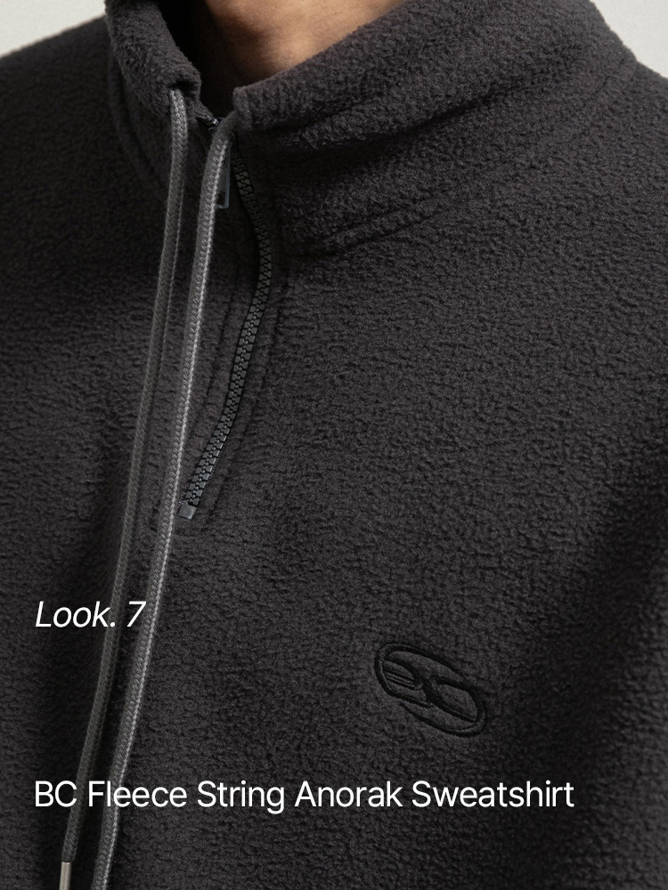 BC 후리스 스트링 아노락 맨투맨 (CHARCOAL)