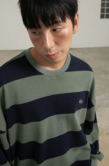 BC 스몰로고 단가라 맨투맨 (KHAKI)