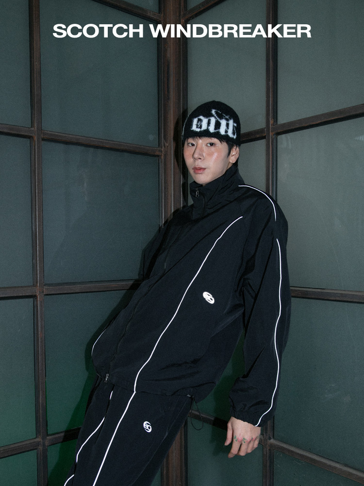 BC 스카치 윈드브레이커 자켓 (BLACK)
