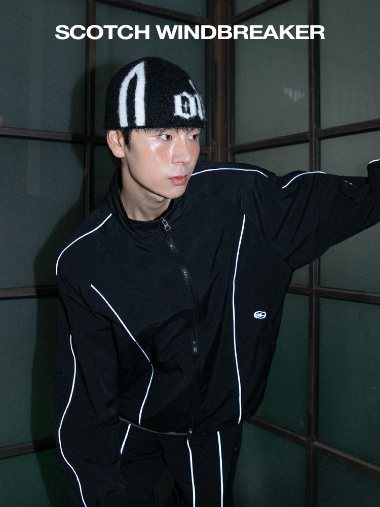BC 스카치 윈드브레이커 자켓 (BLACK)