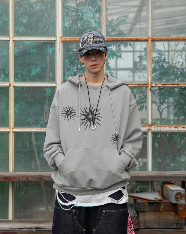 BC 썬티지 레이어 후드티 (GRAY)