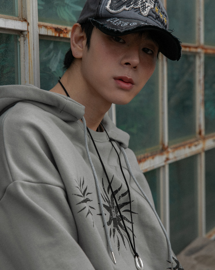 BC 썬티지 레이어 후드티 (GRAY)