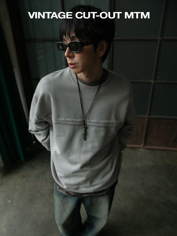 BC 빈티지 데끼절개 맨투맨 (GRAY)