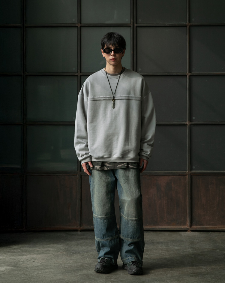 BC 빈티지 데끼절개 맨투맨 (GRAY)