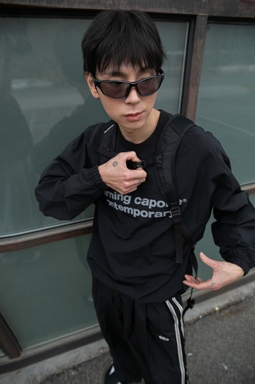 BC 나일론 스카치 나염 맨투맨 (BLACK)