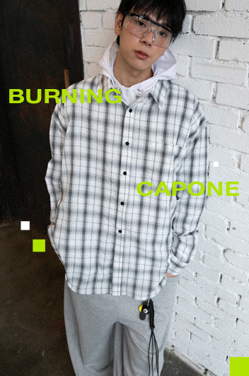 [1+1] BC 포켓 로고자수 체크 셔츠