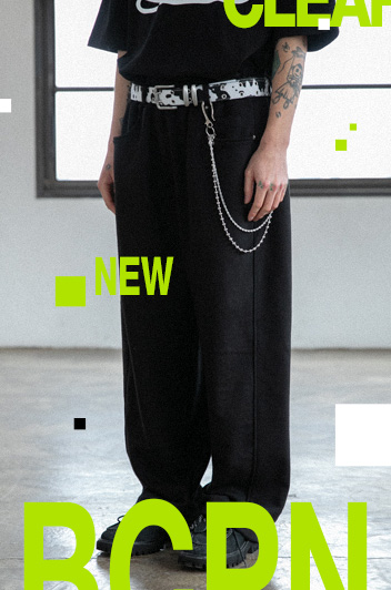 BC 커브드 벨트 스웻팬츠 (BLACK)