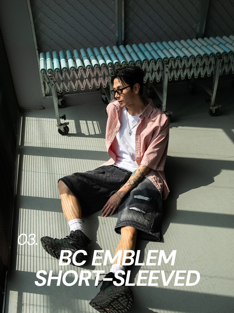 BC 엠블럼 피그먼트 반팔셔츠 (PINK)