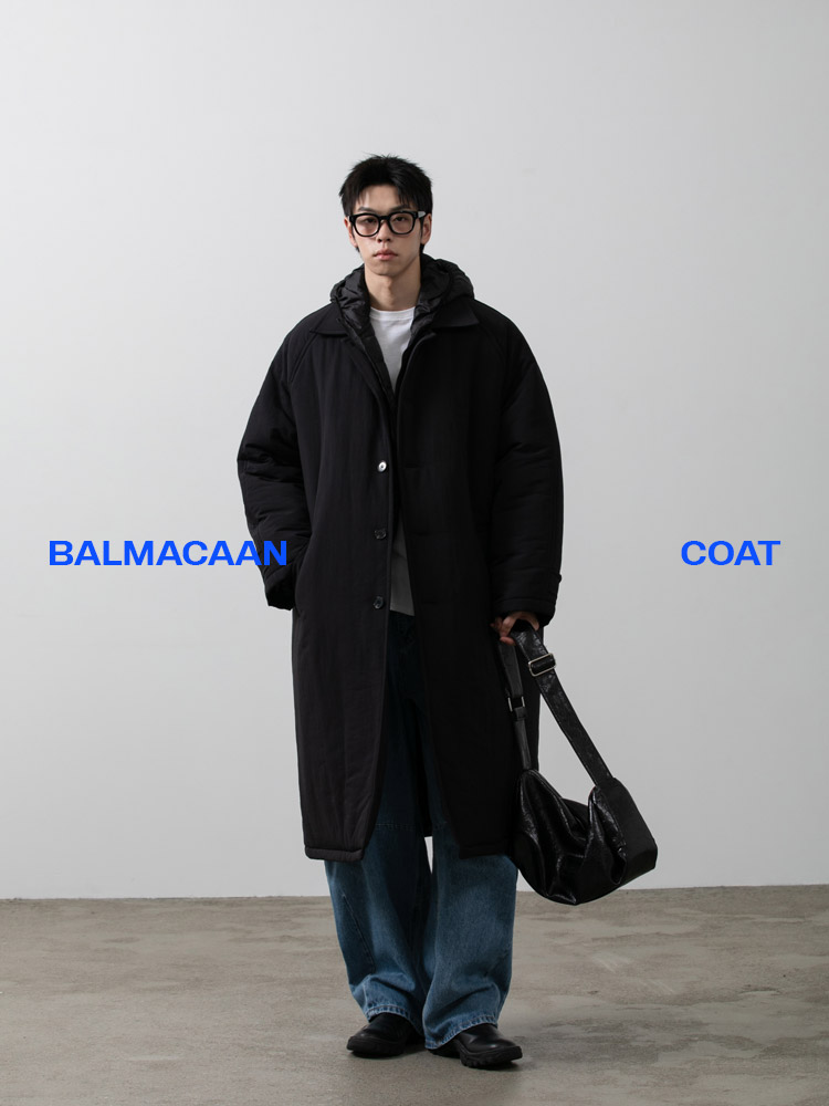 발마칸 패디드 코트 블랙