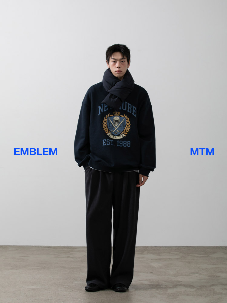 헤리티지 하키 엠블럼 맨투맨 네이비