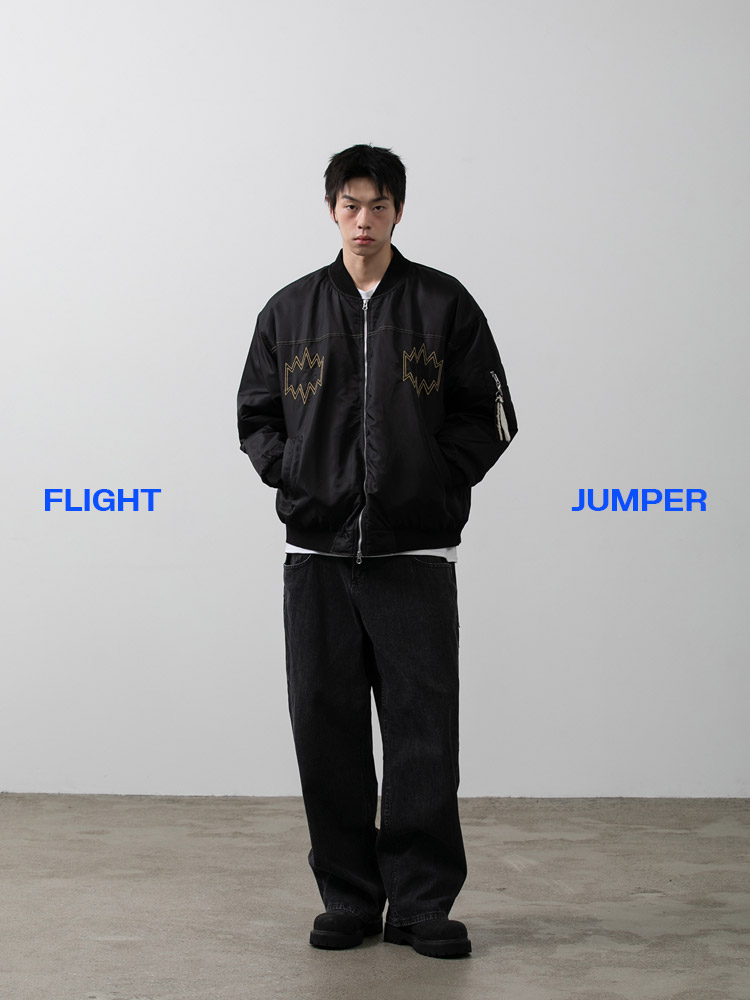 네이티브 아메리칸 항공점퍼 블랙