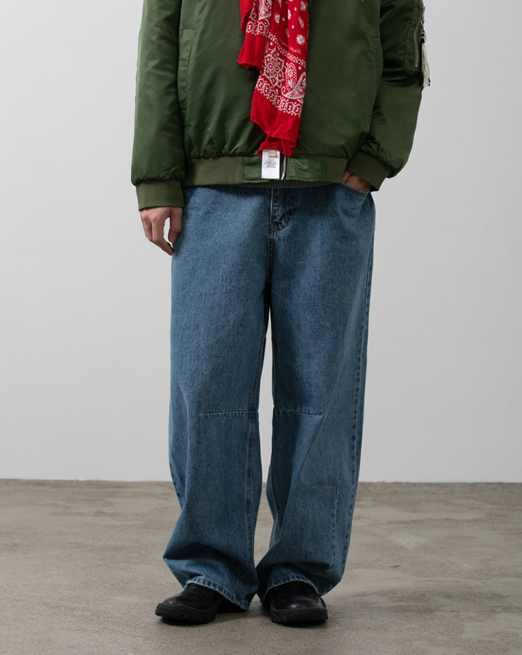 다트 와이드 데님팬츠
