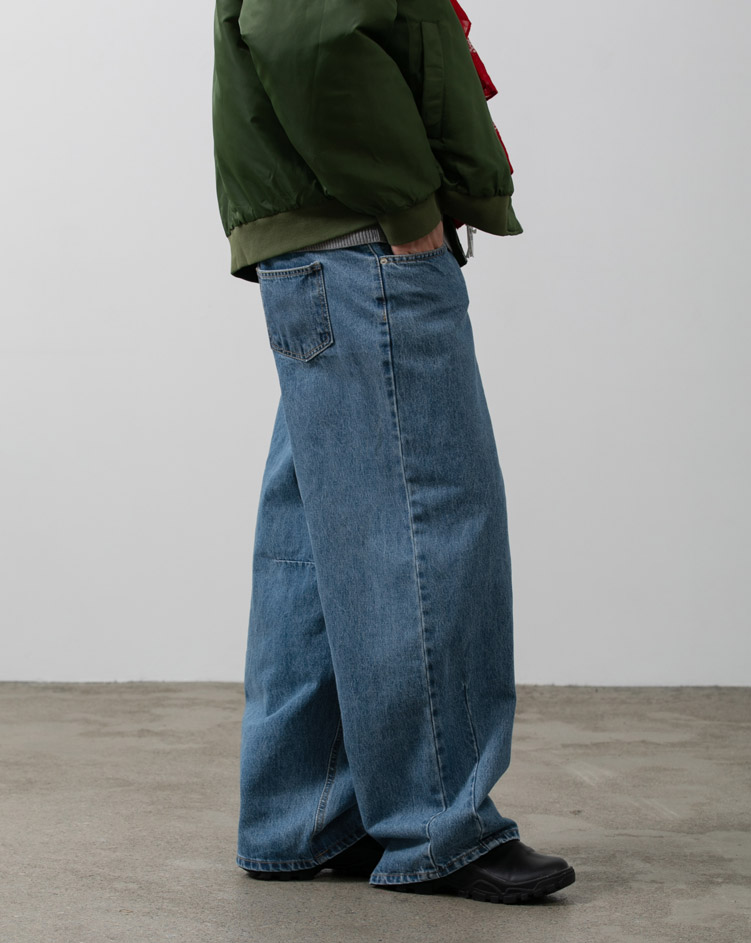 다트 와이드 데님팬츠